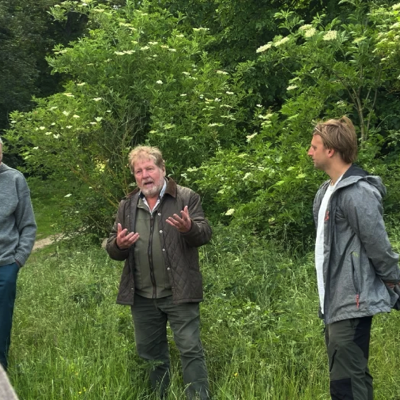 Dr Mike Swan & Laurie Hill, Conservation Trust shoot walk at Lees Court Estate